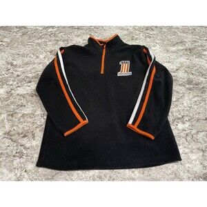 Harley Davidson Half Zip Pullover Fleece Black Orange Kids 6 Logo Embroidered